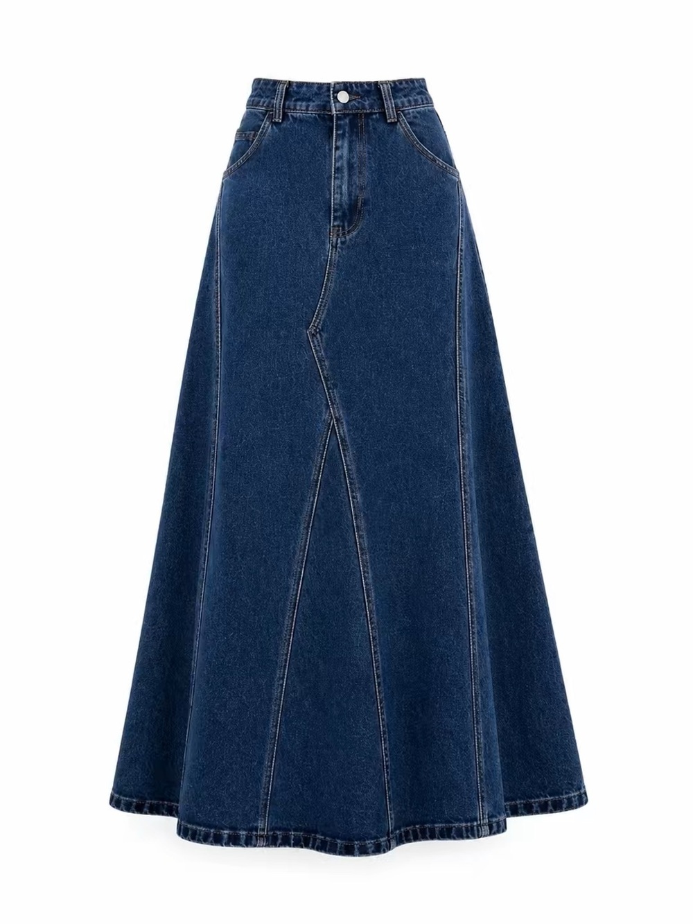 70% Cotton Denim Maxi Skirt Modest A-Line Long Jean Skirt